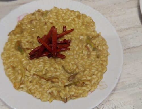 Risotto carciofi e speck